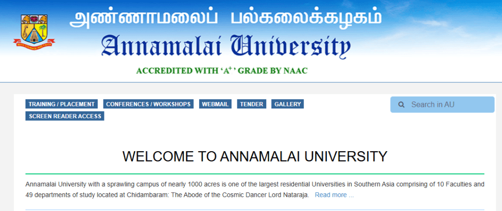 Annamalai University Distance MBA program