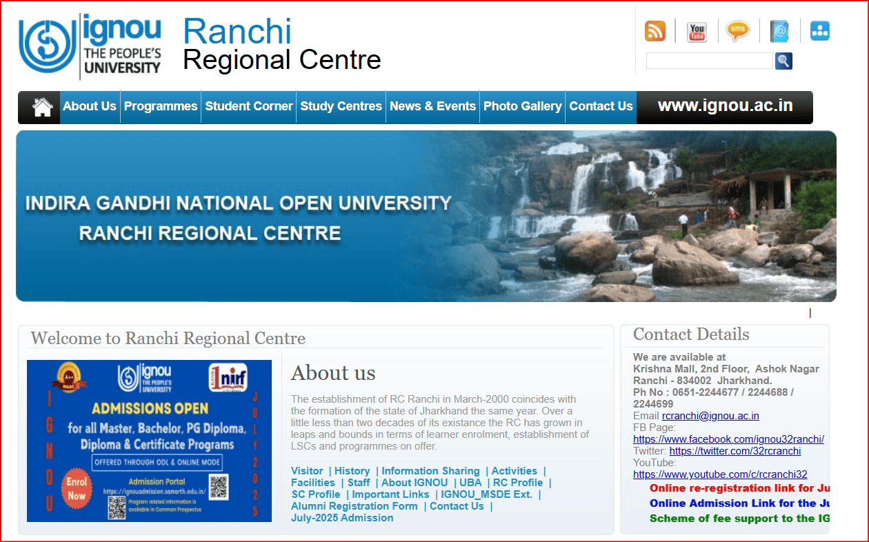 IGNOU Ranchi regional centre offering UGC-DEB approved distance MBA college in Ranchi for professionals