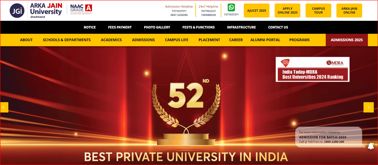 ARKA Jain University Ranchi distance MBA college with blended learning and placement guidance